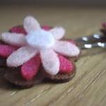 Pink and Brown Felt Flowers..