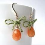 Little Bow Earrings. Green..